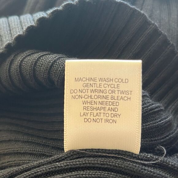 Vintage Y2K Say What Womens Sz M Fitted Black Dress Ribbed Long Sleeve - Picture 4 of 5